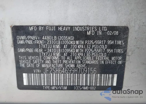 2009 Subaru Forester 2.5X Limited из США, поврежденный, VIN JF2SH64699H709156